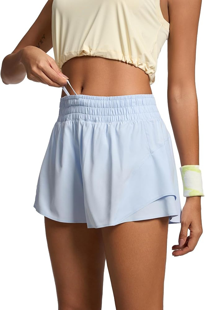 MCEDAR Running Shorts for Women High Waisted with Liner Athletic Shorts Quick Dry Workout Shorts | Amazon (US)