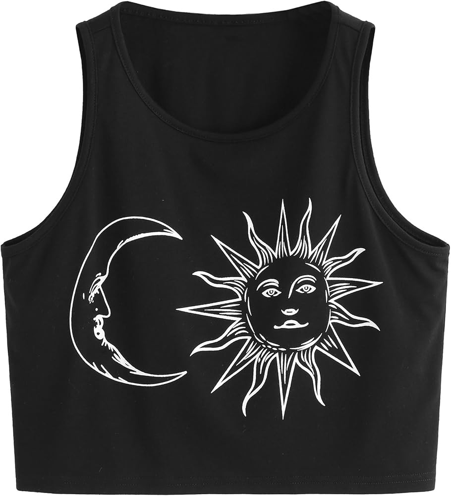SweatyRocks Women's Casual Sleeveless Round Neck Workout Crop Tank Top Shirts | Amazon (US)