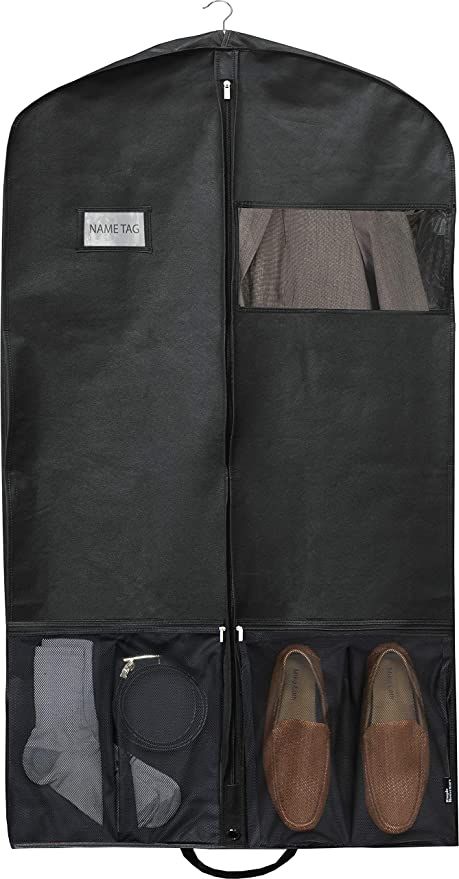 Simple Houseware 43-Inch Heavy Duty Garment Bag w/Pocket for Dresses, Coats | Amazon (US)