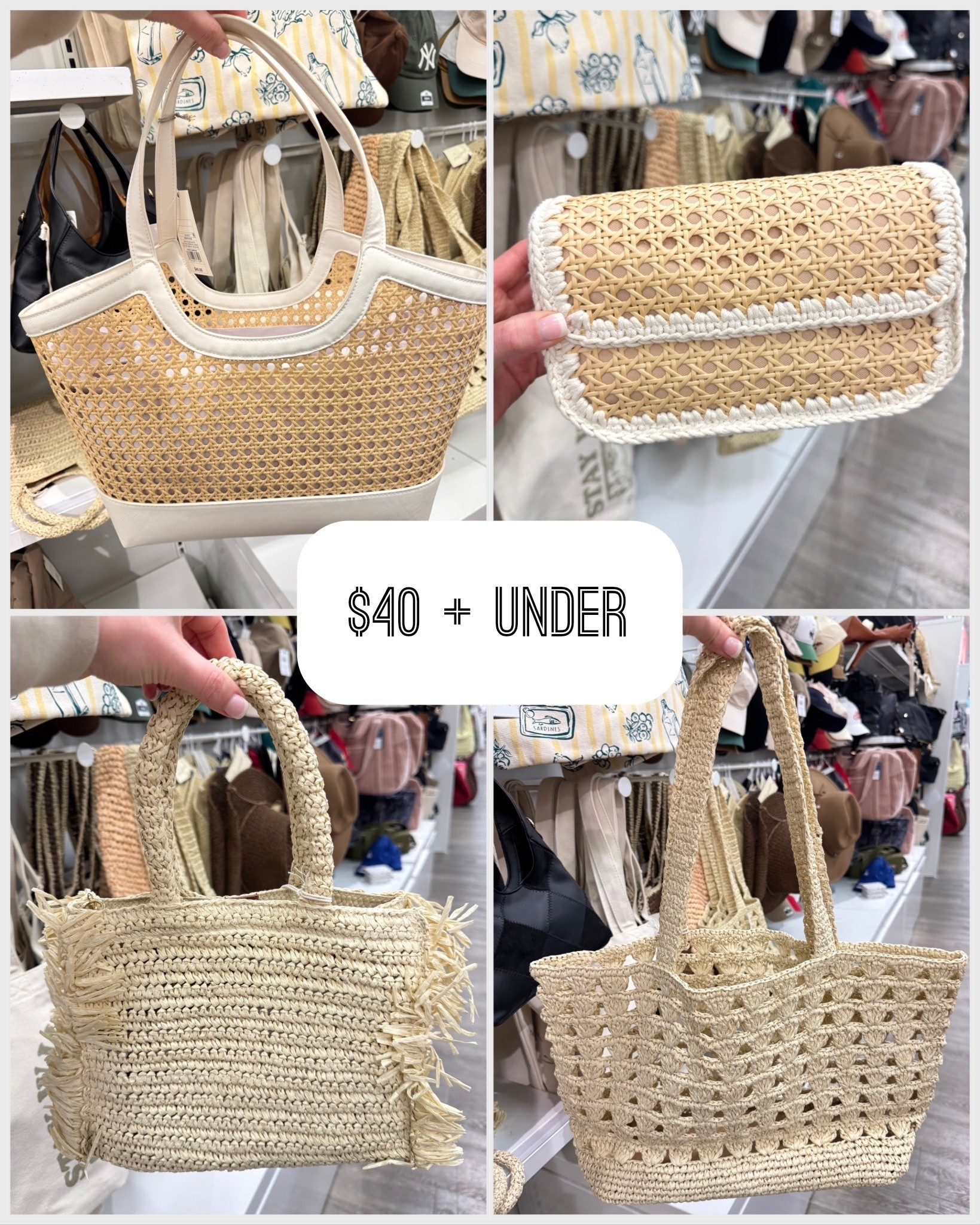New beach/spring bags under $50! I went home with the cane clutch! 

Beach bags, spring outfits, vacation, target 

#LTKootd #LTKmomlife #LTKSaleAlert