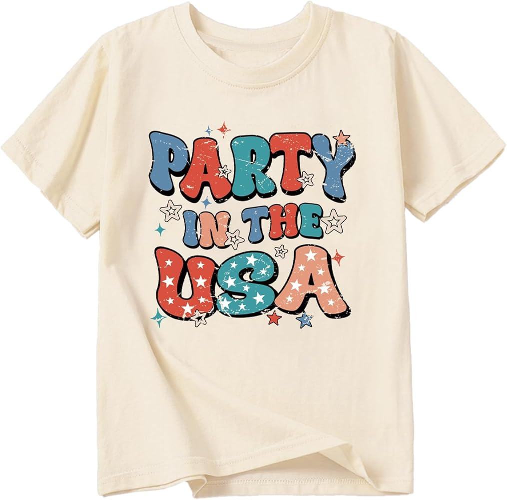 Kid 4th of July T-Shirts Boys Girls American Flag Shirt Patriotic Top Short Sleeve Tees 2-12 Year... | Amazon (US)