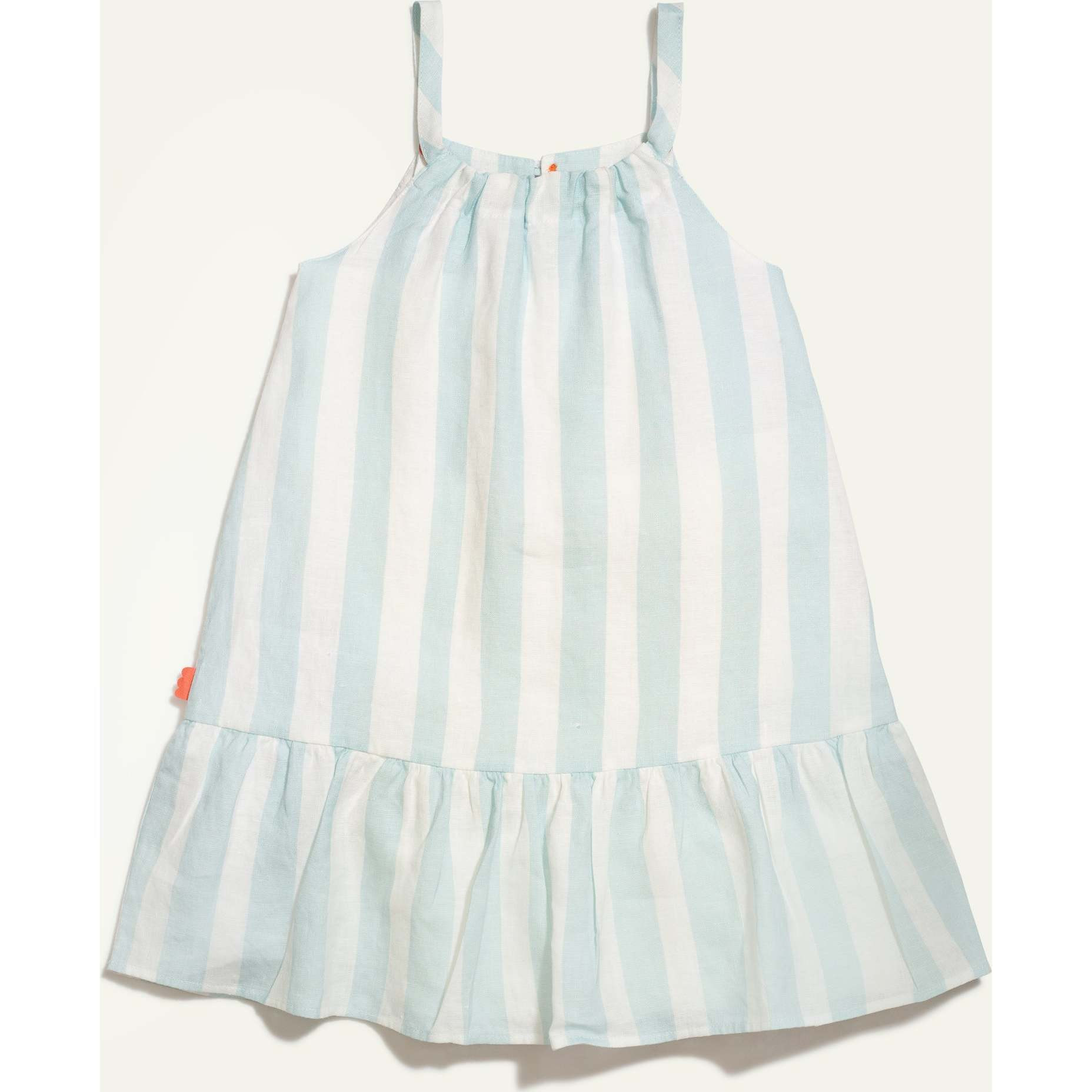 Linen Cabana Stripe Strappy Kid Dress | Maisonette