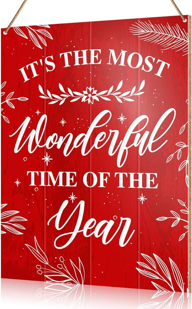 Christmas Decorations Hanging Sign, Christmas Decor Rustic Holiday Decorations Xmas Wooden Wall S... | Amazon (US)