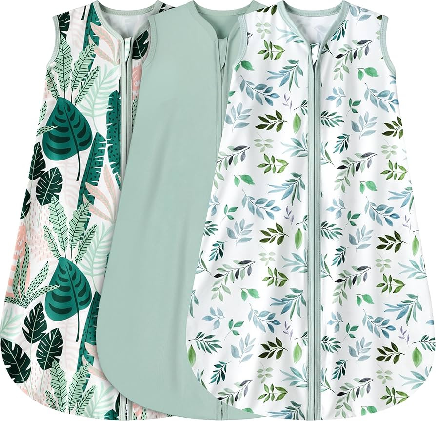 3 Pack Baby Sleep Sack 0-6 Months 100% Rayon Cotton Baby Sleeping Bag 2-Way Zipper Toddler Wearab... | Amazon (US)