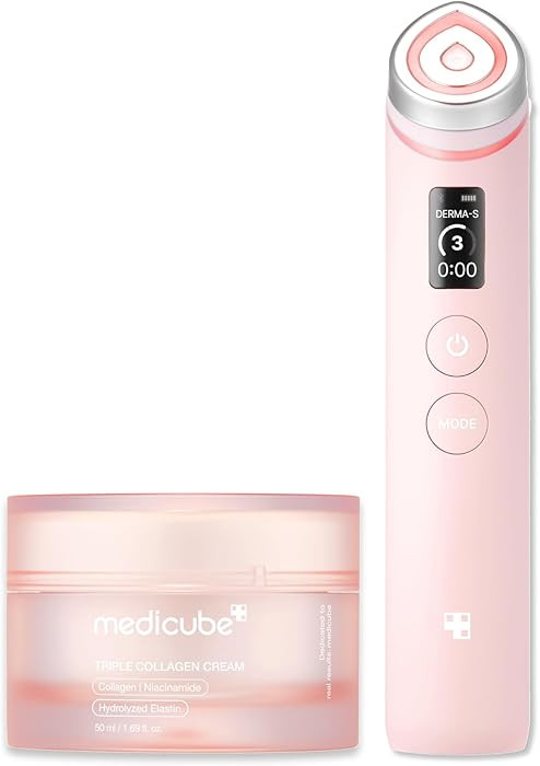medicube Plump Up the Glow Device Duo: Booster Pro Pink and Triple Collagen Cream | For Firmer-Lo... | Amazon (US)