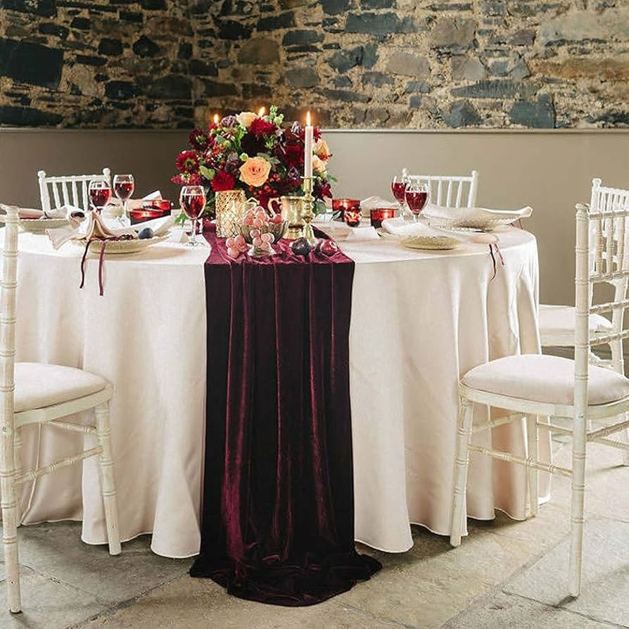 Luxurious Velvet Table Runner, 10ft Wedding Reception Decorations, 20x120inch Soft Velvet Fabric,... | Amazon (US)
