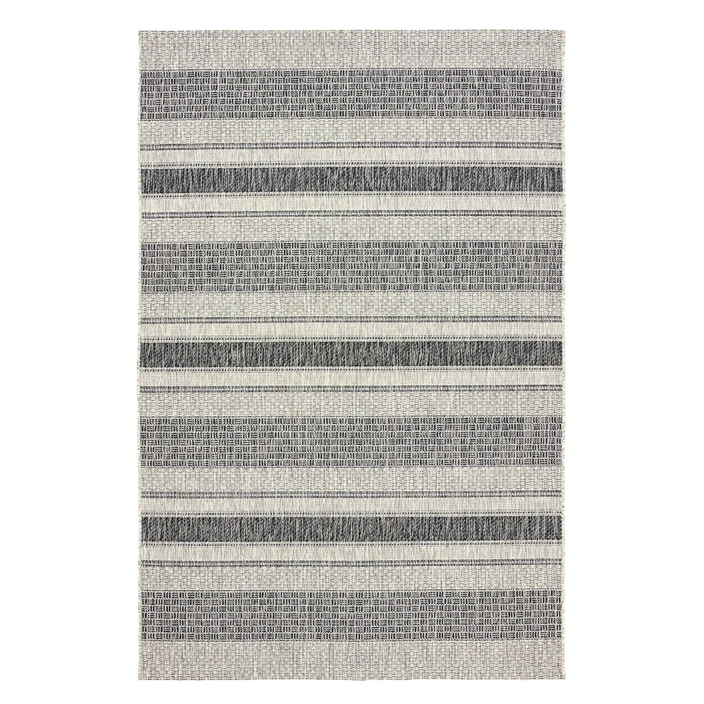 Sabina Machine Made Modern Contemporary Geometric Indoor/Outdoor Area Rug, Gray and Black, 7'9" x... | Walmart (US)