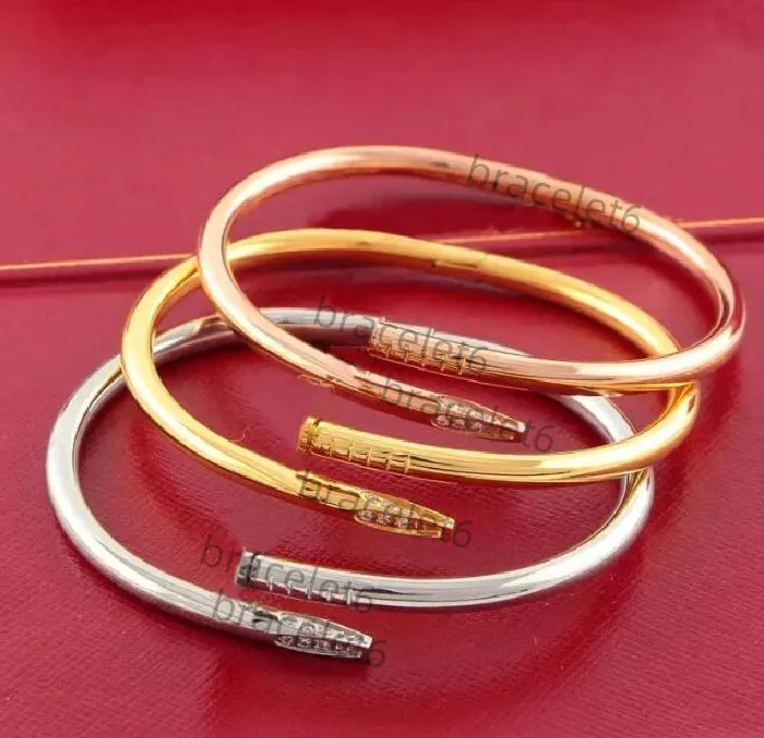 Woman Gold Bracelet Designer Jewelry Bangle 6mm Titanium Steel Bangle Couple Jewelry with bracele... | DHGate