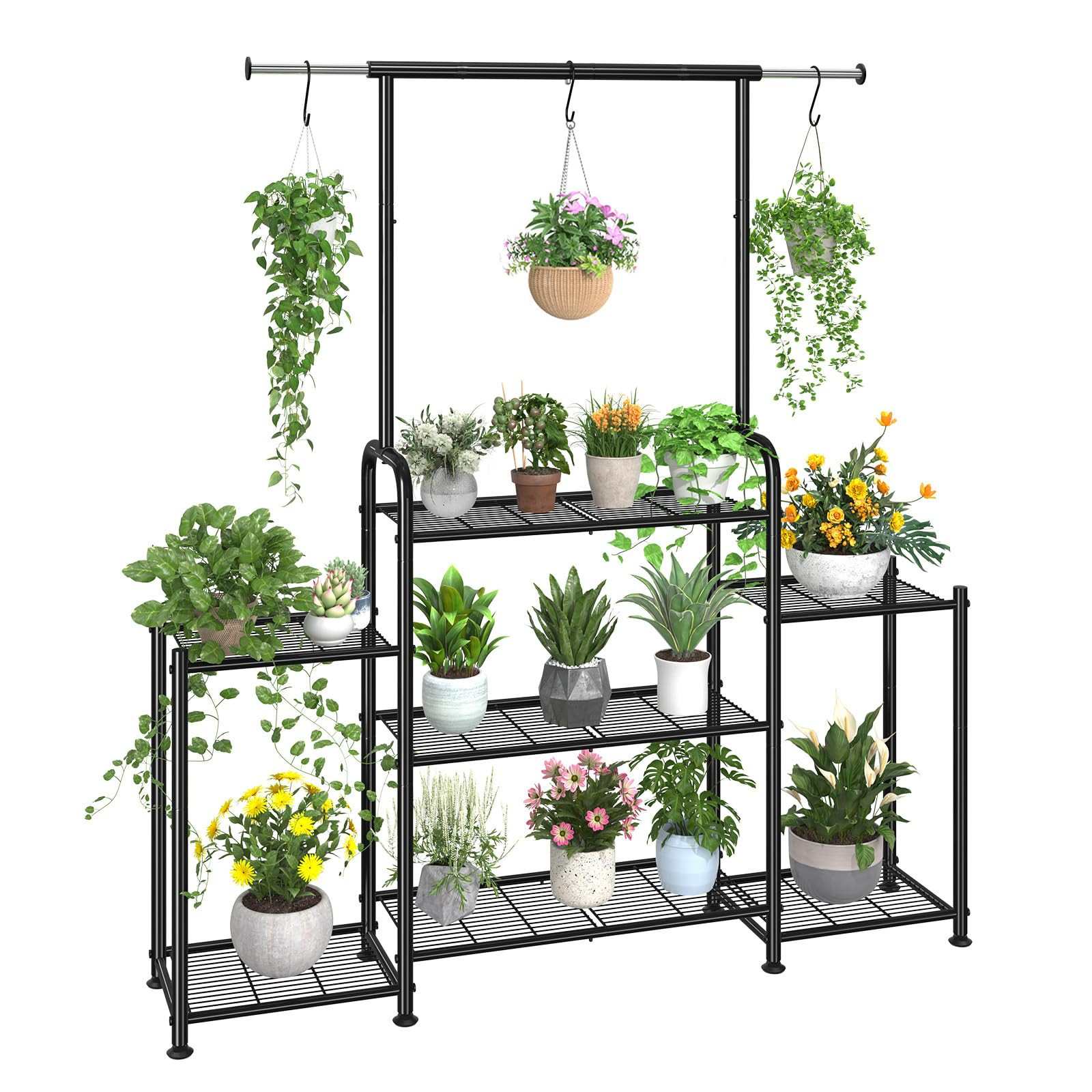 Simple Trending Plant Stand Indoor Outdoor, Metal 3 Tier Tall Hanging Plant Shelf for Multiple Fl... | Amazon (US)