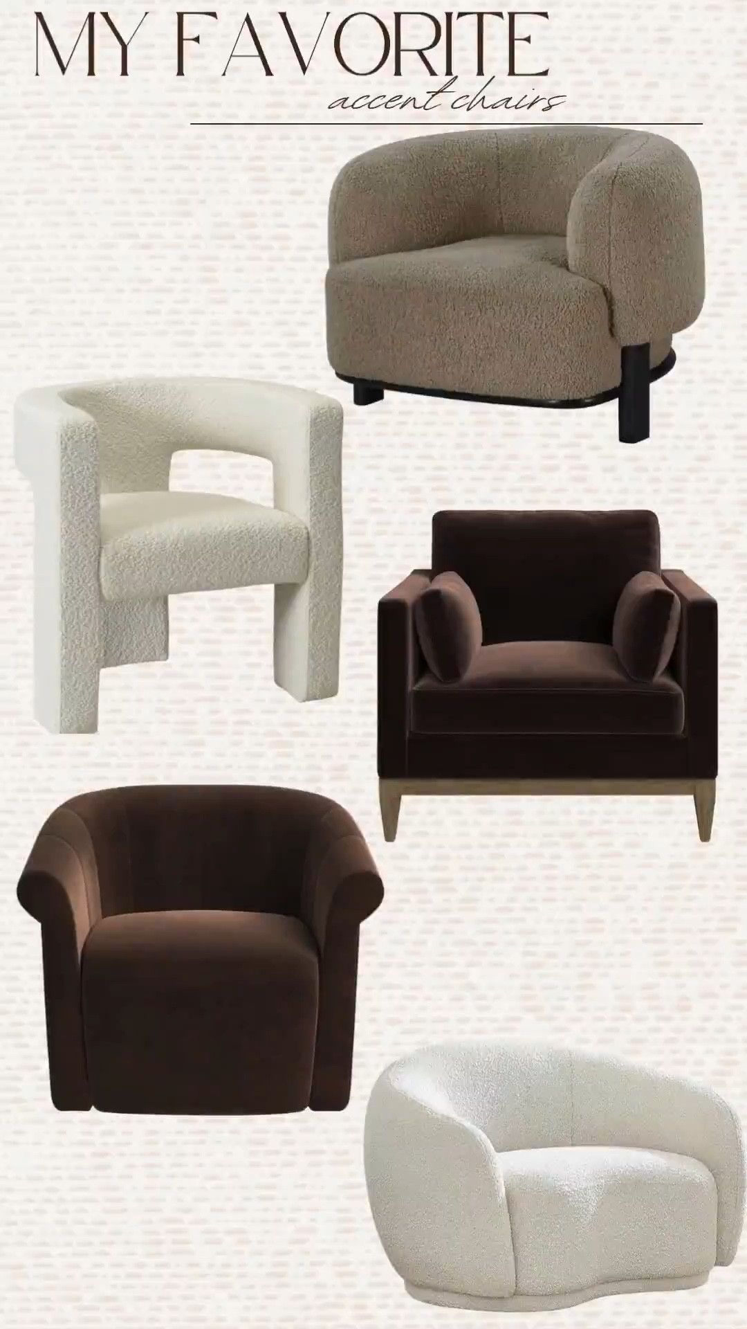Accent chairs I’m loving! 

Upholstered Boucle modern home decor trending best sellers viral velvet neutral chocolate brown 

#summerthompsonstyles

#LTKHome