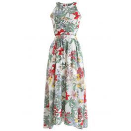 Tropical Garden Halter Neck Maxi Dress | Chicwish