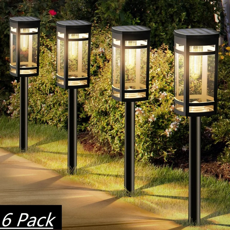 6 Pack Solar Lights Outdoor Waterproof for Garden Pathway Walkway Yard Lawn Decorative Landscape ... | Walmart (US)