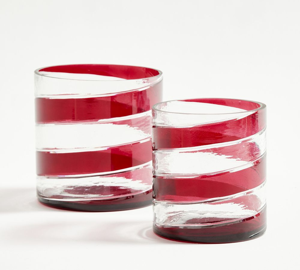 Candy Striped Ribbon Votives | Pottery Barn (US)