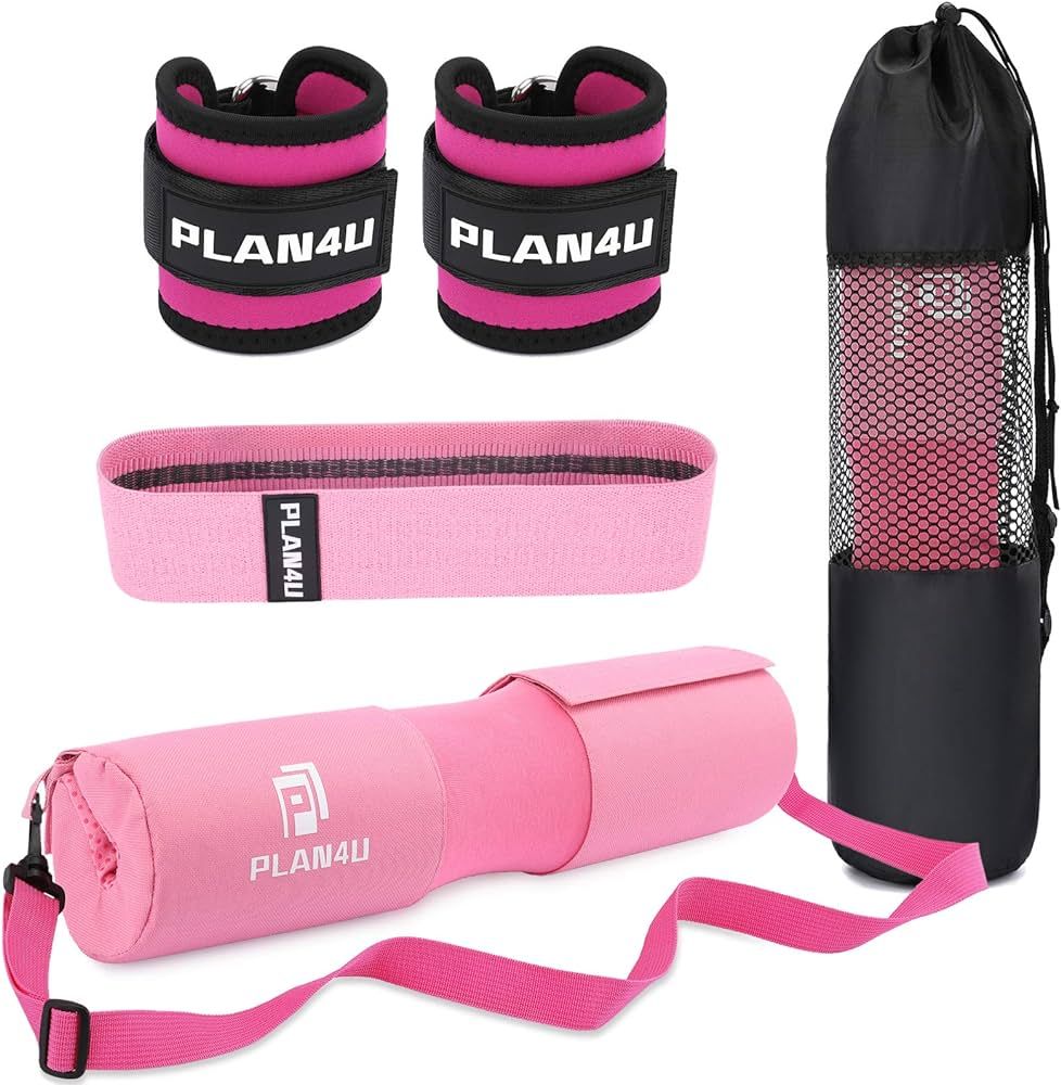 Plan4U Barbell Pad Set for Squat Hip Thrusts Upgraded Workout Foam Weight Lifting Bar Cushion Sho... | Amazon (US)