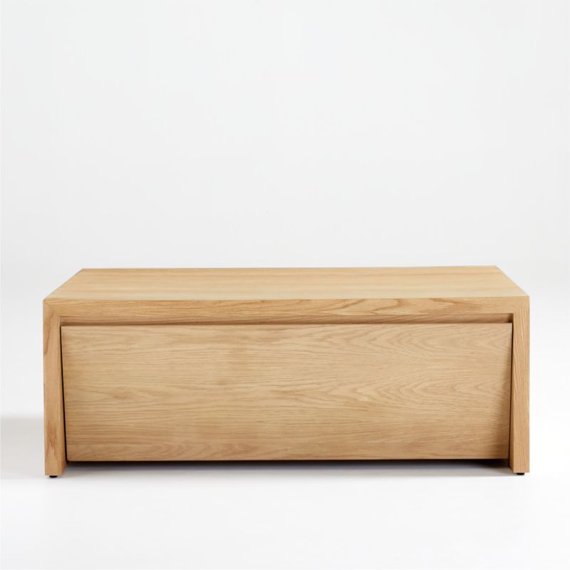Vander Natural Wood 44" Square Storage Coffee Table + Reviews | Crate & Barrel | Crate & Barrel