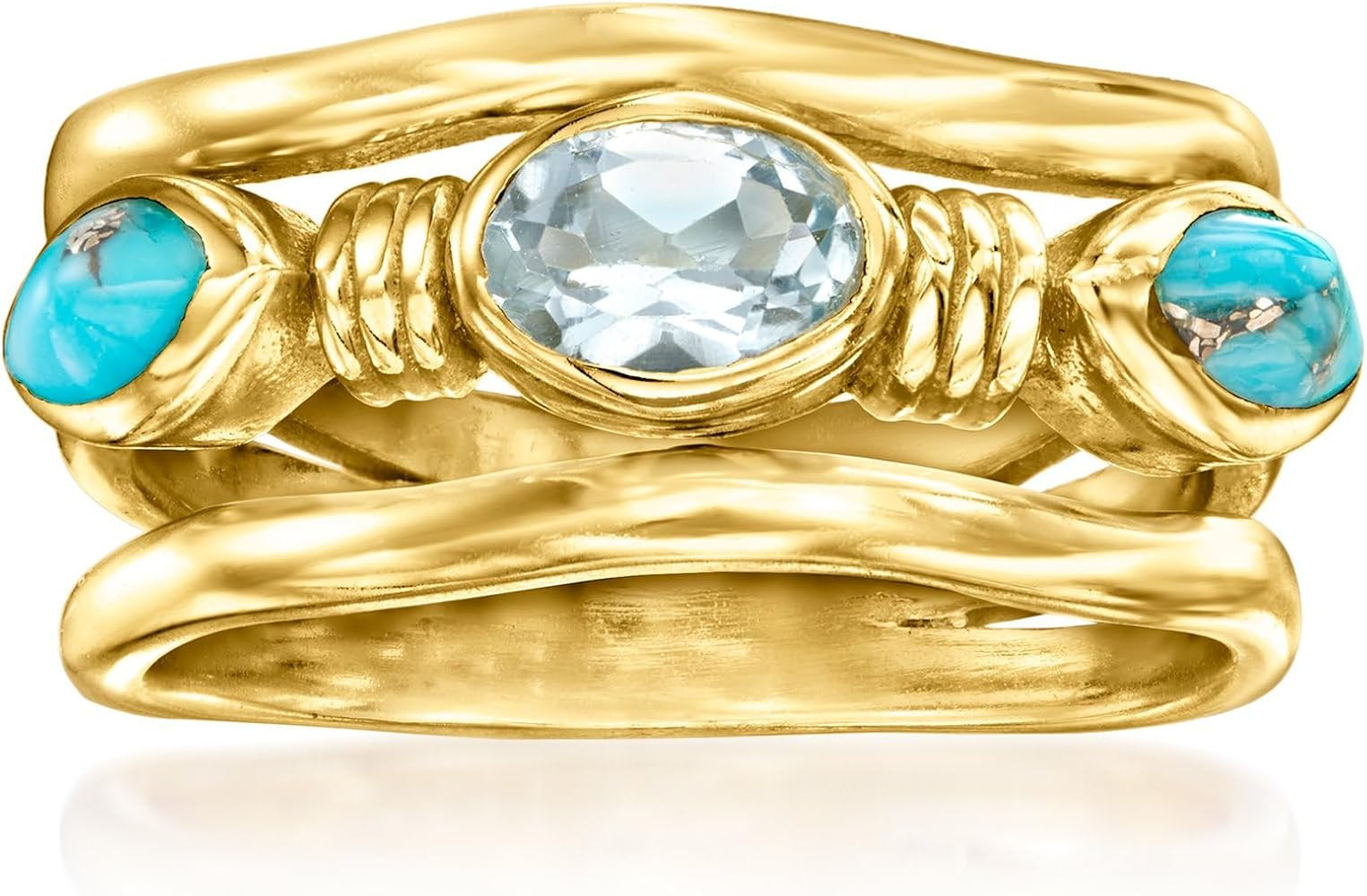 Ross-Simons Turquoise and .50 Carat Sky Blue Topaz Ring in 18kt Gold Over Sterling | Amazon (US)