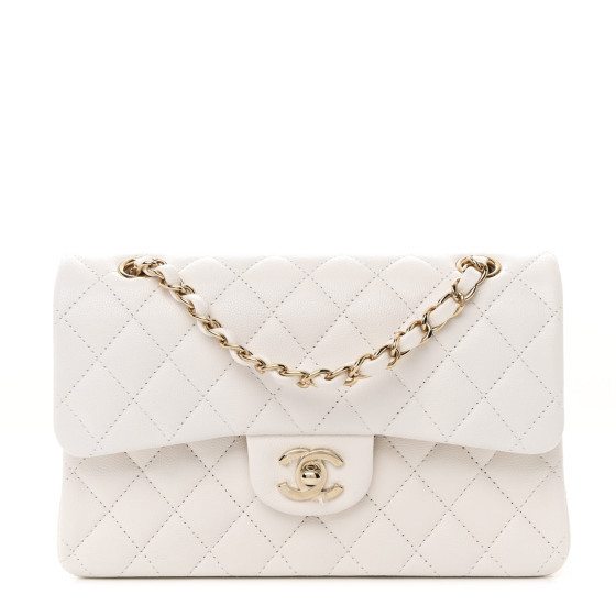 Caviar Quilted Small Double Flap White | FASHIONPHILE (US)