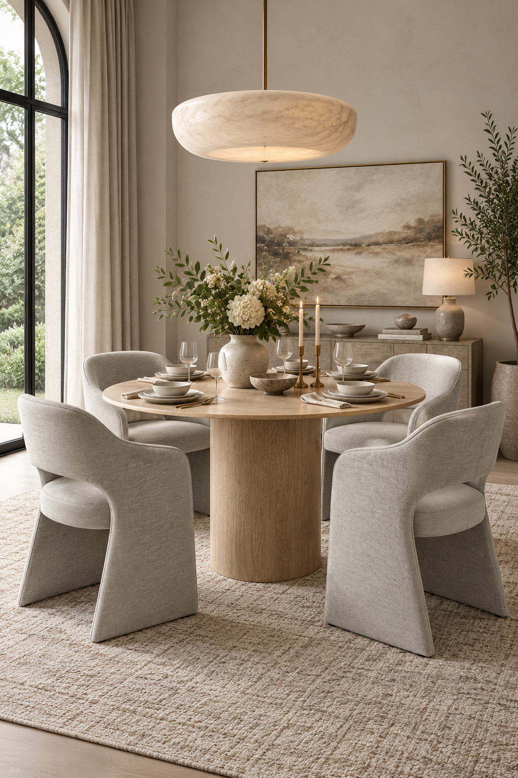 This round dining table set is perfect for a smaller dining room or breakfast nook. I love how soft and cozy the upholstered chairs look with the natural wood table. Add a vase of fall stems and a few candles and the whole space instantly feels ready for fall dinners.
#WayfairFinds #RoundDiningTable #DiningNook #BreakfastNook #DiningRoomDecor #FallDiningRoom #FallHomeRefresh #LaborDaySale #WayfairSale #NeutralHomeDecor #CozyHome #FallDecorIdeas #SmallDiningRoom #DiningTableSet #HomeInspo 

 #LTKSeasonal #LTKHome #LTKSaleAlert