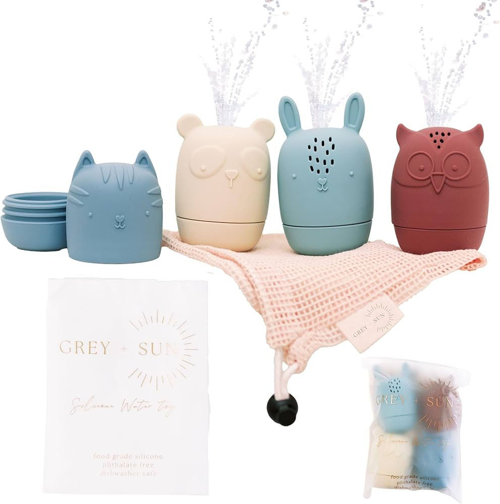 Grey+Sun | Mold Free Bath Toys, Baby Pool Toys, Bath Toy Toddlers, Stocking Stuffer for Baby, Sil... | Amazon (US)