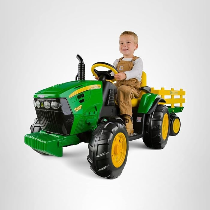 Peg Perego John Deere Ground Force Tractor with Trailer 12 Volt Ride on | Amazon (US)