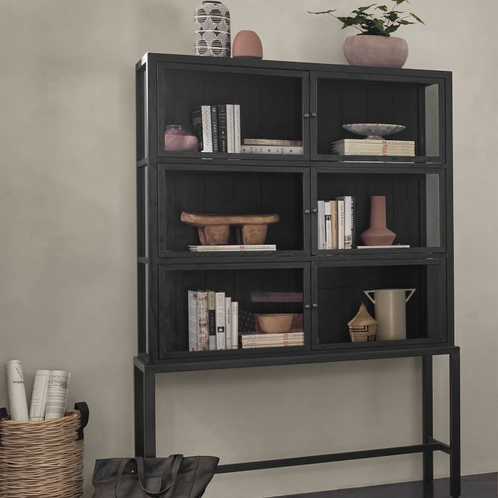 Curio Tall Cabinet (45.75") - Drifted Black | West Elm (US)