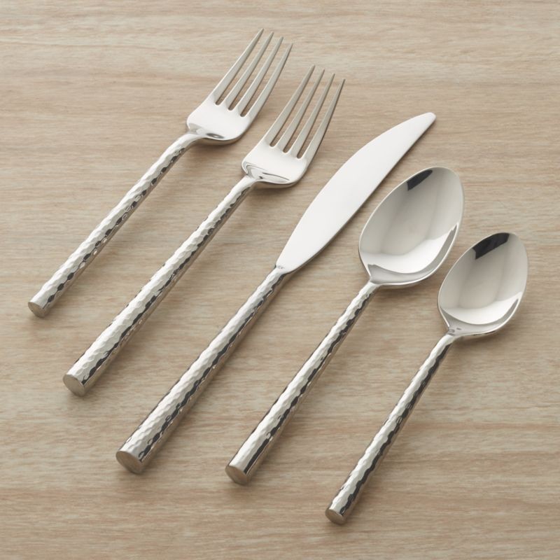 Boulder 20-Piece Flatware Set + Reviews | Crate and Barrel | Crate & Barrel