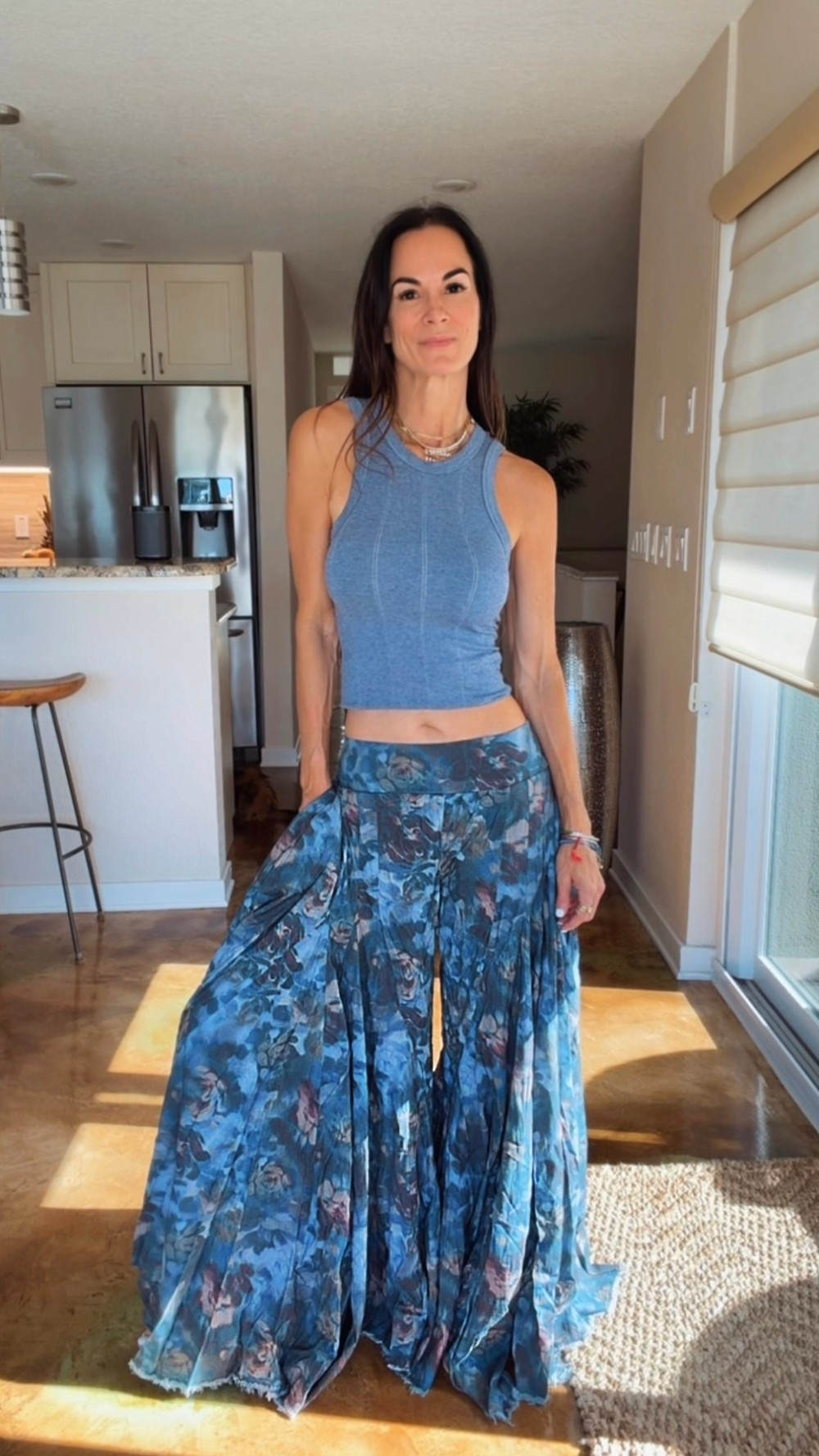 POV: You walked into Free People for one thing… and somehow left wanting every pair of pants. 🤭💙

I honestly couldn’t pick a favorite, so I did what any reasonable girl would do… I tried on all three. 😂 Same fitted tank, three completely different vibes.

✨ Pair 1: Flowy floral = brunch, vacation dinners, winery weekends.
✨ Pair 2: Plaid wide-leg = farmers markets, coffee dates, travel days.
✨ Pair 3: Printed drawstring = beach walks, errands, lunch with the girls.

The best part? Just changing the pants completely transforms the look. It’s proof you don’t need a whole new wardrobe… sometimes you just need the right pair of pants.

Now help me settle this…

💙 1, 2, or 3?!

#freepeople #widelegpants #summerstyle #casualchic #outfitideas

#LTKdayinmylife #LTKgrwm #LTKootd