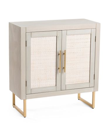 Wood And Rattan Cabinet | Marshalls