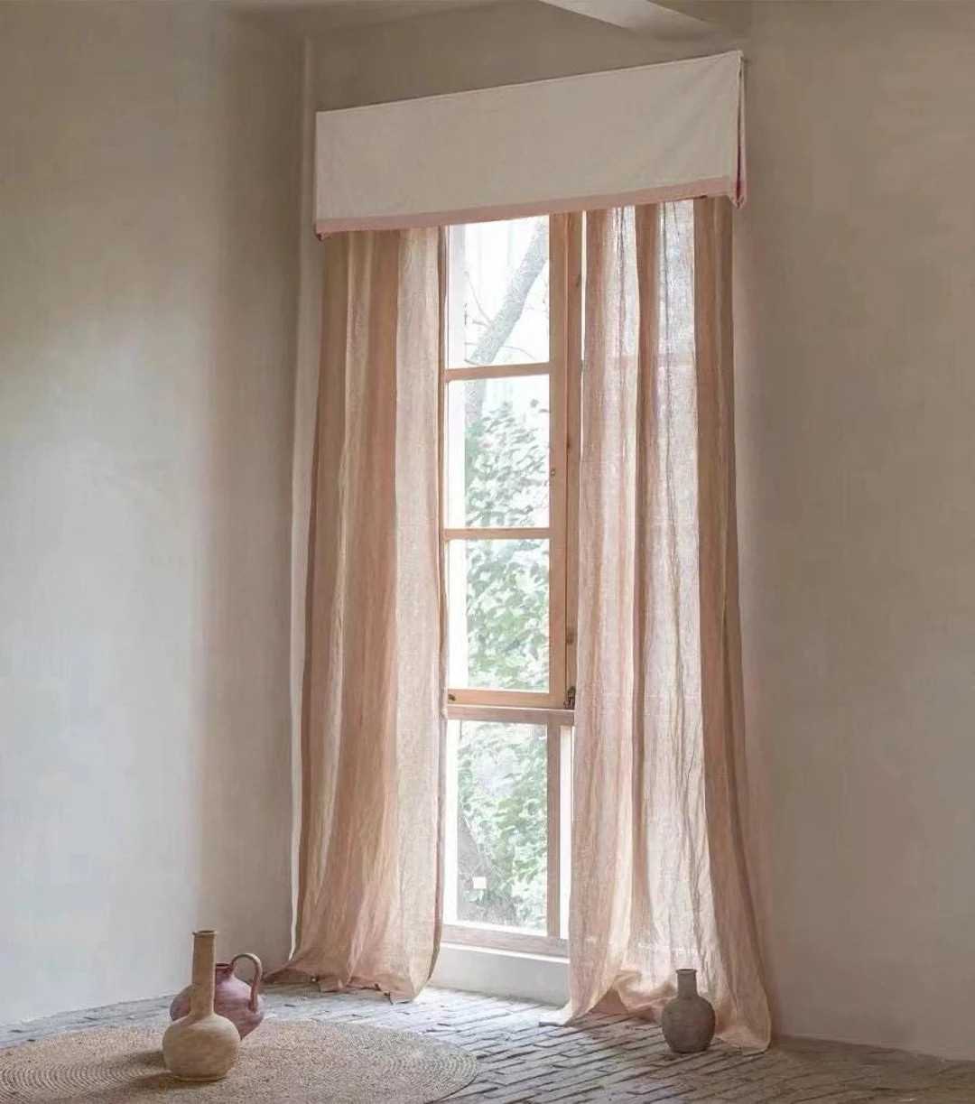 85 Colors,custom Size Window Valance. Flat Valance With Trim ,cafe Curtains, Window Covering, Cor... | Etsy (US)