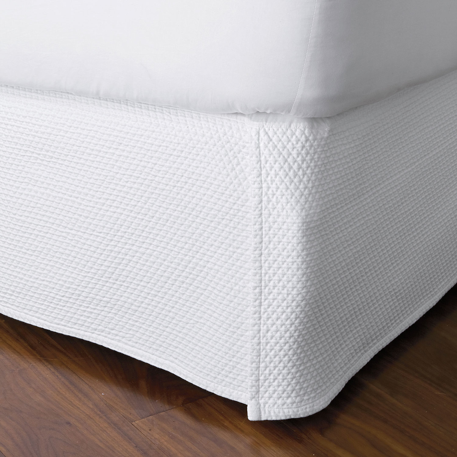 Madelyn Egyptian Cotton Matelassé 14 in. Drop Bed Skirt - White | The Company Store