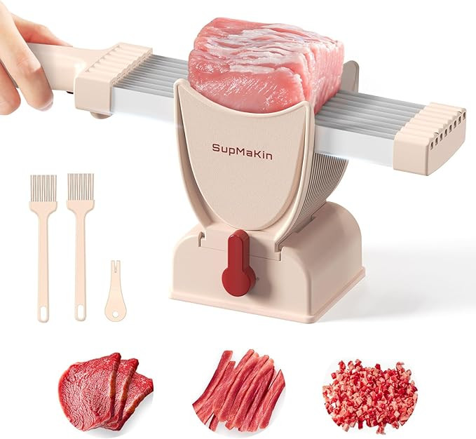 Meat Slicer for Fresh Raw Meat, Thickness Adjustable 2 or 4 mm, 17 IN 1 Stainless Steel Cleaver K... | Amazon (US)