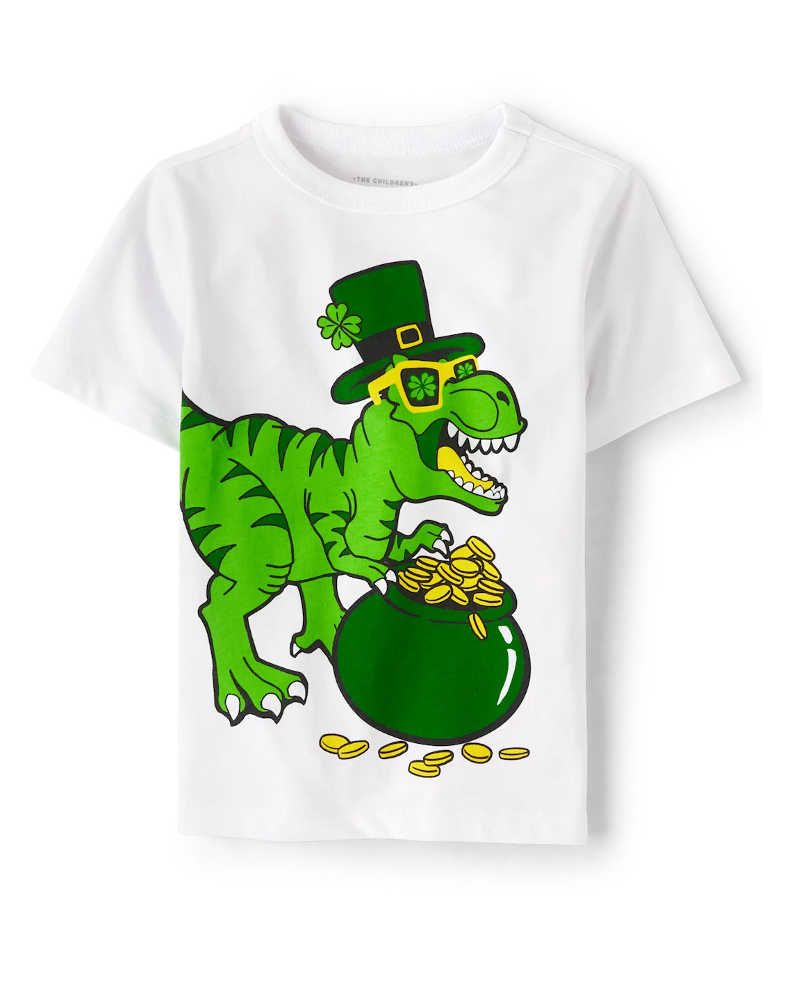 Baby And Toddler Boys St. Patrick's Day Dino Graphic Tee - white | The Children's Place