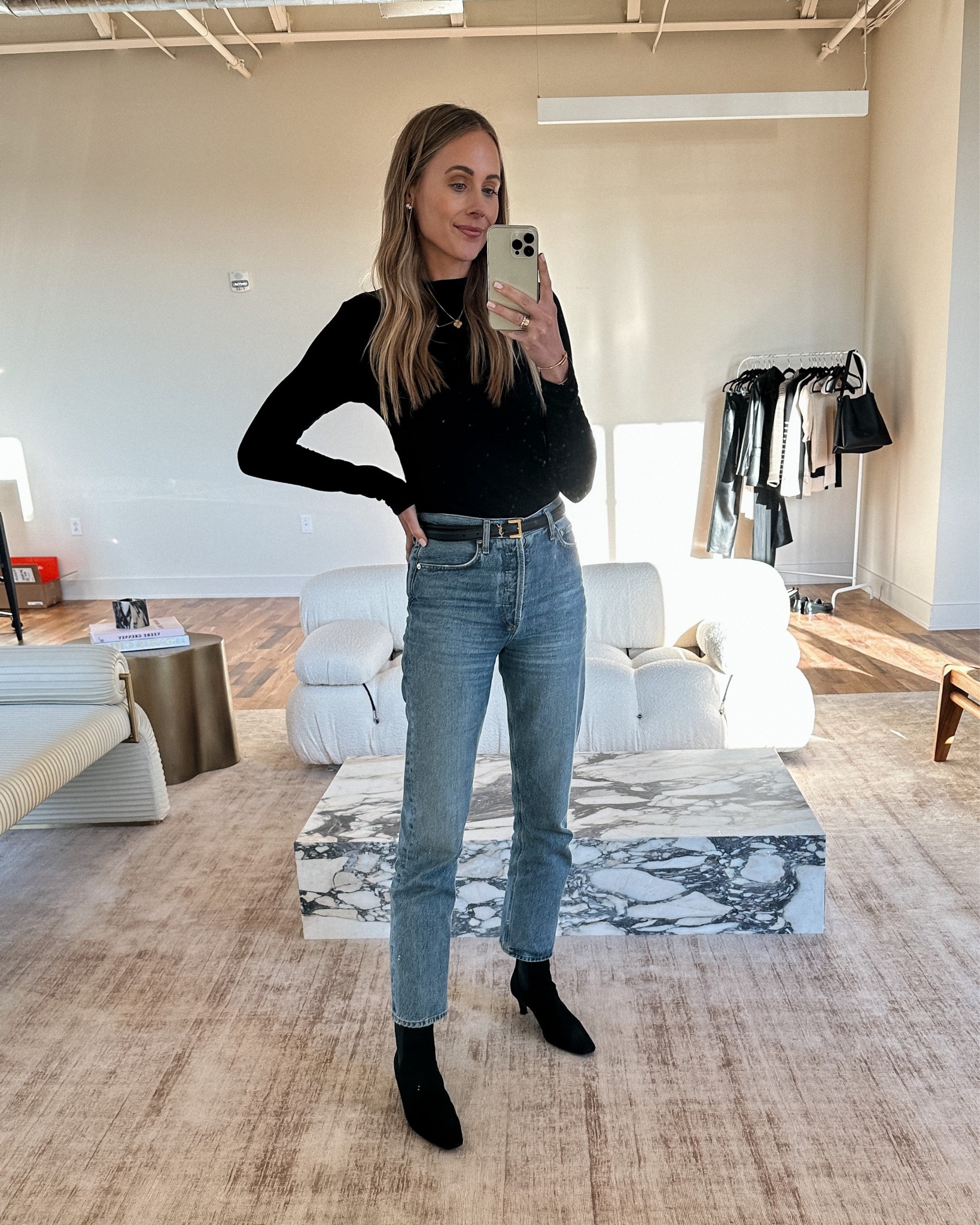Fashion Jackson wearing Amazon top (small) AGOLDE jeans, black booties, YSL Belt 

#LTKunder100 #LTKSeasonal #LTKstyletip
