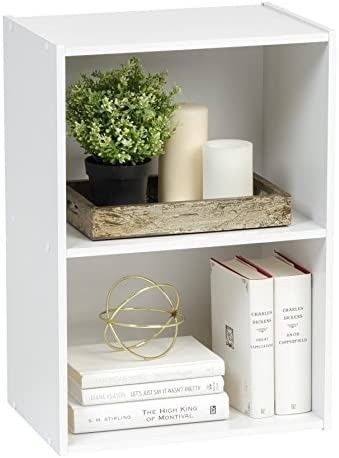 IRIS USA Small Spaces Wood, Bookshelf Storage Shelf, Bookcase, 2-Tier, White (596166) | Amazon (US)