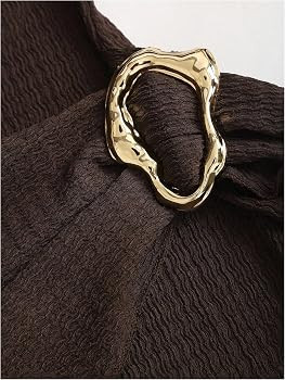 Milumia Women's Textured Mock Neck Metal Cinched Waist Long Bell Sleeve Dress Ruched Bodycon Part... | Amazon (US)