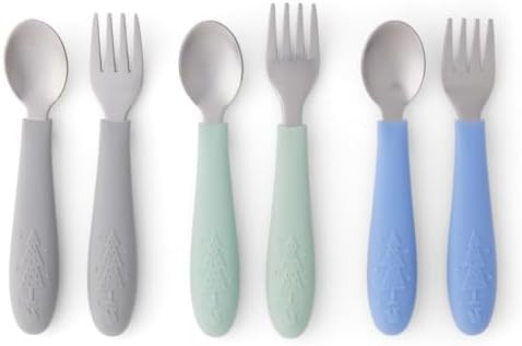 Elk and Friends Kids Silverware with Silicone Handle | Childrens Safe Flatware | Toddler Utensils... | Amazon (US)