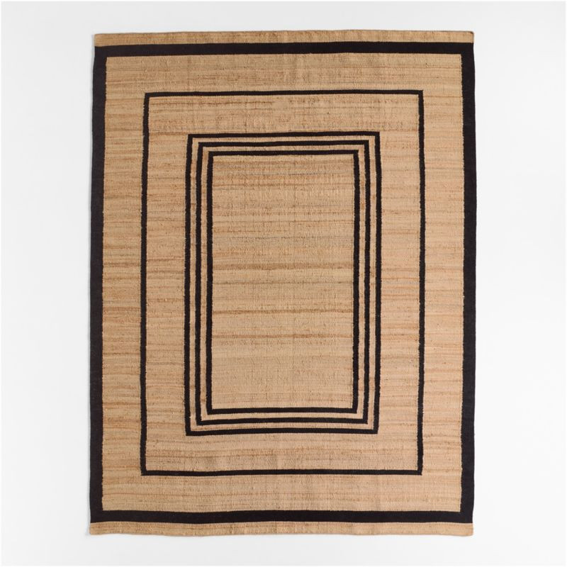 Lagos Jute and Wool Blend Black Handwoven Area Rug 8'x10' | Crate & Barrel