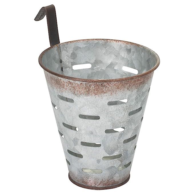 Designs Combined Galvanized gray Metal 5 x 4.5 inch Olive Harvesting Wall Bucket | Amazon (US)