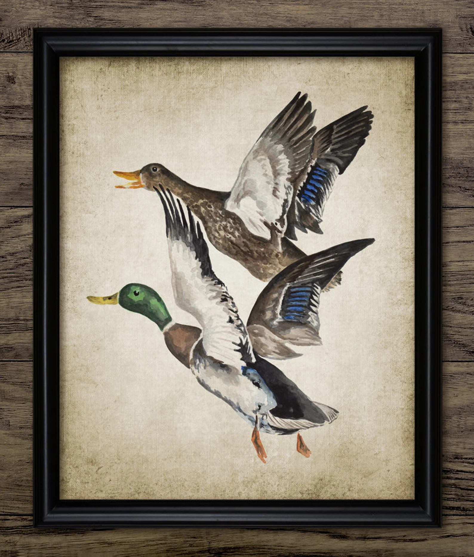 A Pair Of Flying Ducks Wall Art, Printable Duck Art, Duck Watercolour Painting, Game Bird Art, Du... | Etsy (Global)