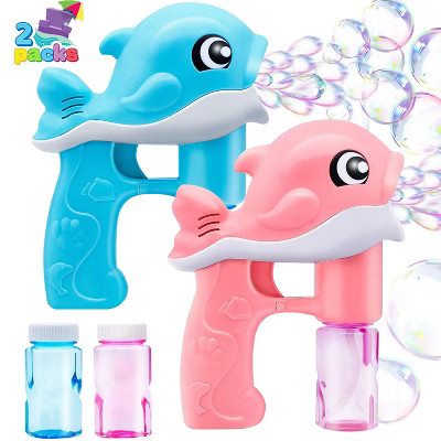 Joyfy 2 Pack Bubble Blaster Kit for Kids, Whale Automatic Bubble Machine with Solutions, Bubble Guns Toy for Kids Birthday, Outdoor & Indoor Play | Target