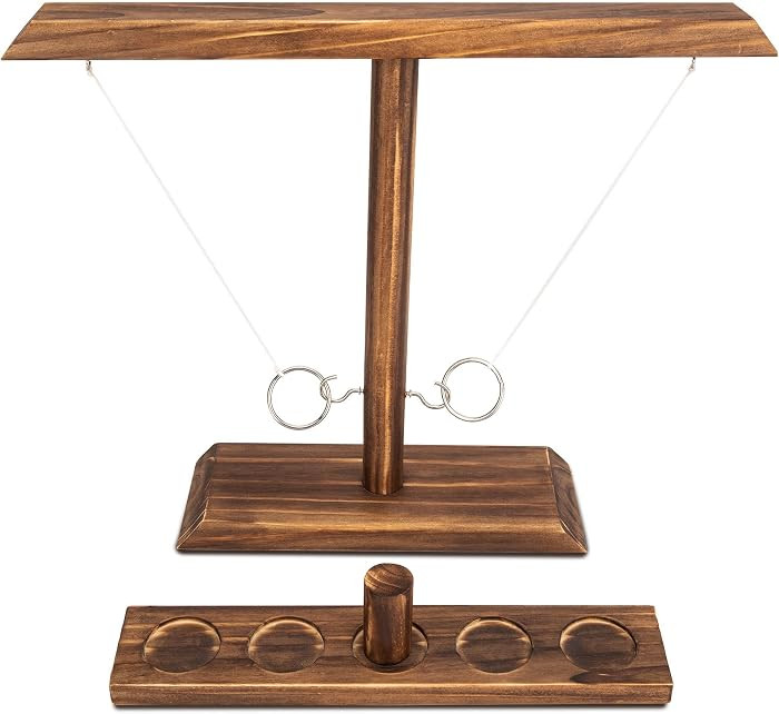 Ring Toss Games for Adults, Yard Games, Patio Decor, Outdoor Indoor Games, Wooden Hook and Ring G... | Amazon (US)
