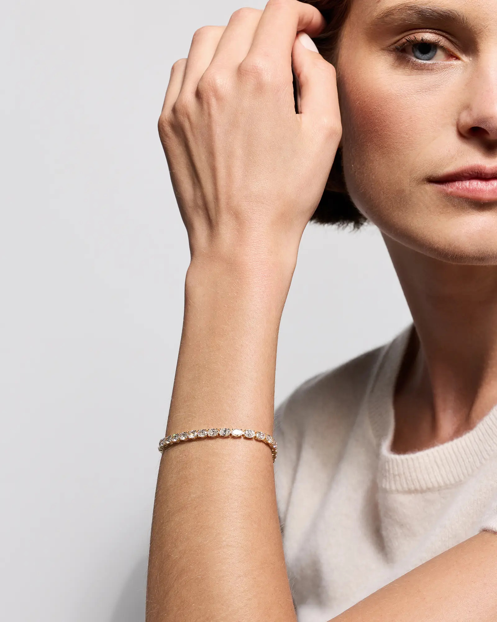 14K Gold Lab Grown Diamond East-West Oval Tennis Bracelet - 10ctw | Quince