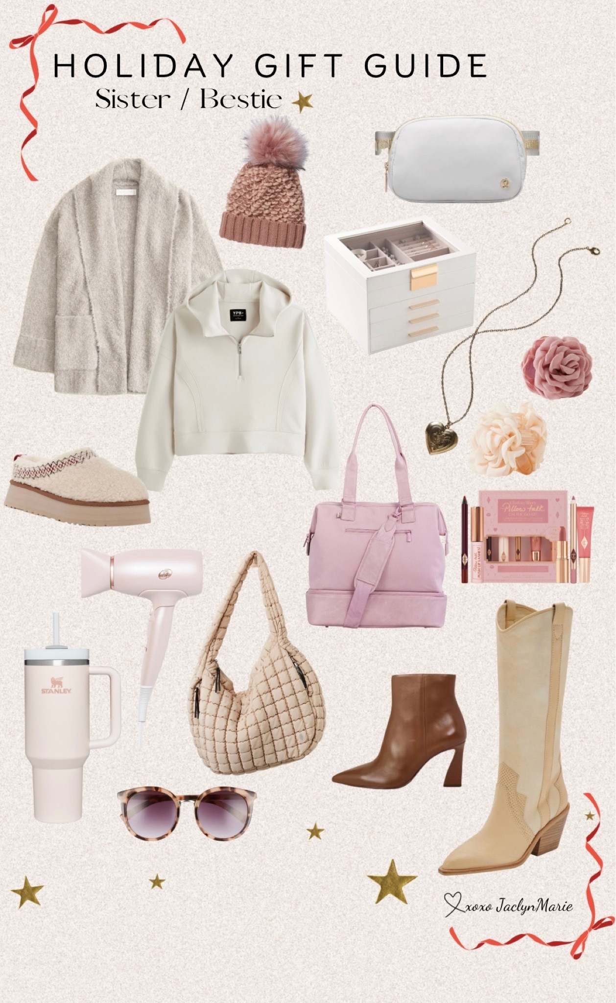 Gift guide for her ; sister gifts ; bestie gifts ; free people gift ideas ; boots for her ; rose quartz stanley ; ugg slippers ; gifts under 100 ; lululemon gift ; lululemon belt bag

#LTKGiftGuide #LTKHoliday #LTKfindsunder100