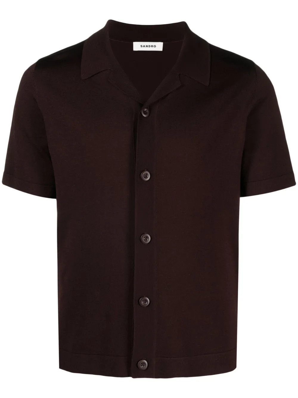 SANDRO camp-collar Knitted Polo Shirt - Farfetch | Farfetch Global