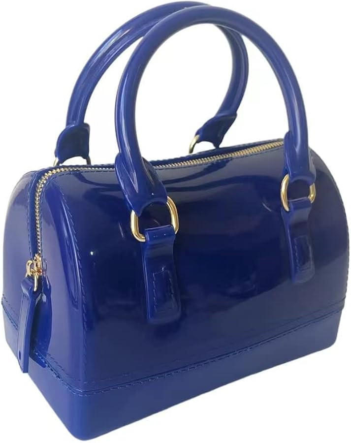 Ladies Summer Jelly Pillow-shaped Top Handle Handbag Candy Color Transparent Crystal Purse | Amazon (US)