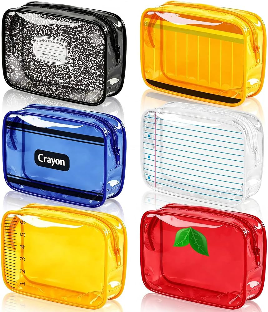 6 Pack Back to School Teacher Gift, Teacher Survival Kit Bag, Stationery Zipper Cosmetic Pouches,... | Amazon (US)