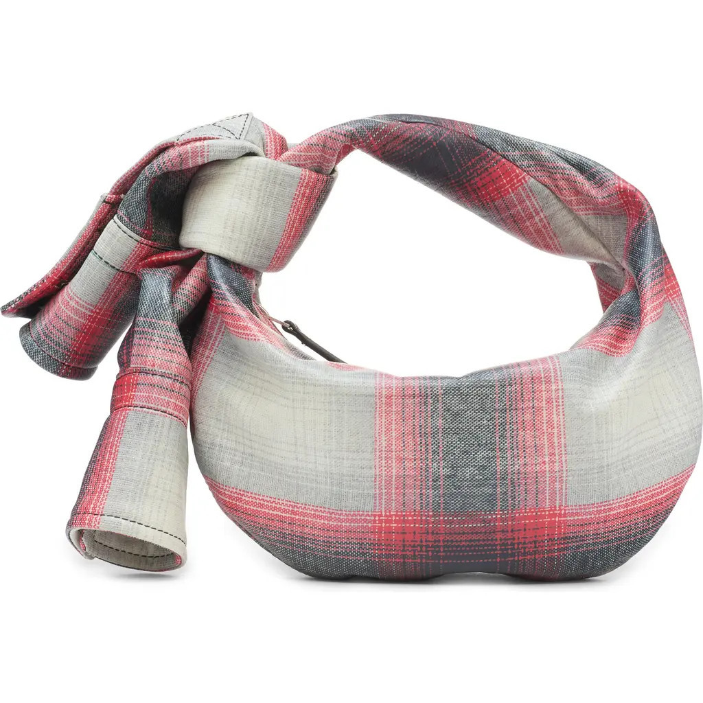 Bottega Veneta Mini Jodie Stripe Shirt Leather Top Handle Bag in Grey/Red/Black/Silver at Nordstrom | Nordstrom