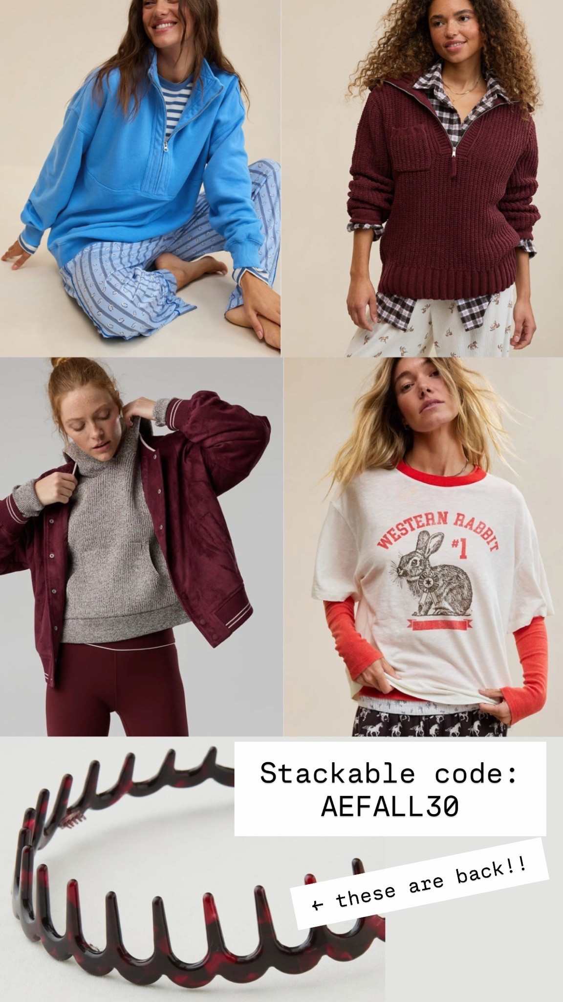 Stackable aerie code: AEFALL30