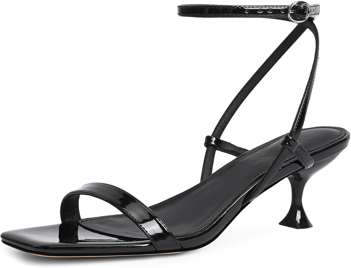 Modatope Kitten Heels for Women Open Square Toe Ankle Strap Sandals Low Heels Dress Shoes for Par... | Amazon (US)