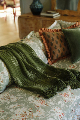 Enid Cotton Woven Throw Blanket | Anthropologie (US)